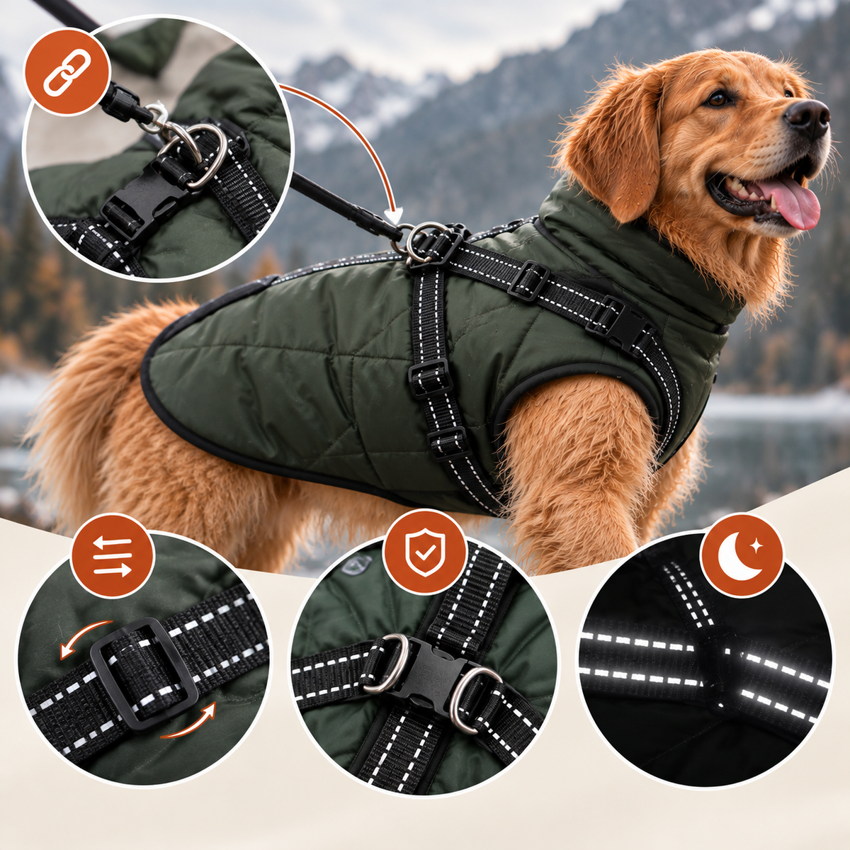 Manteau-Harnais MUSEAU™ — Le 2-en-1 qui change les balades de votre chien