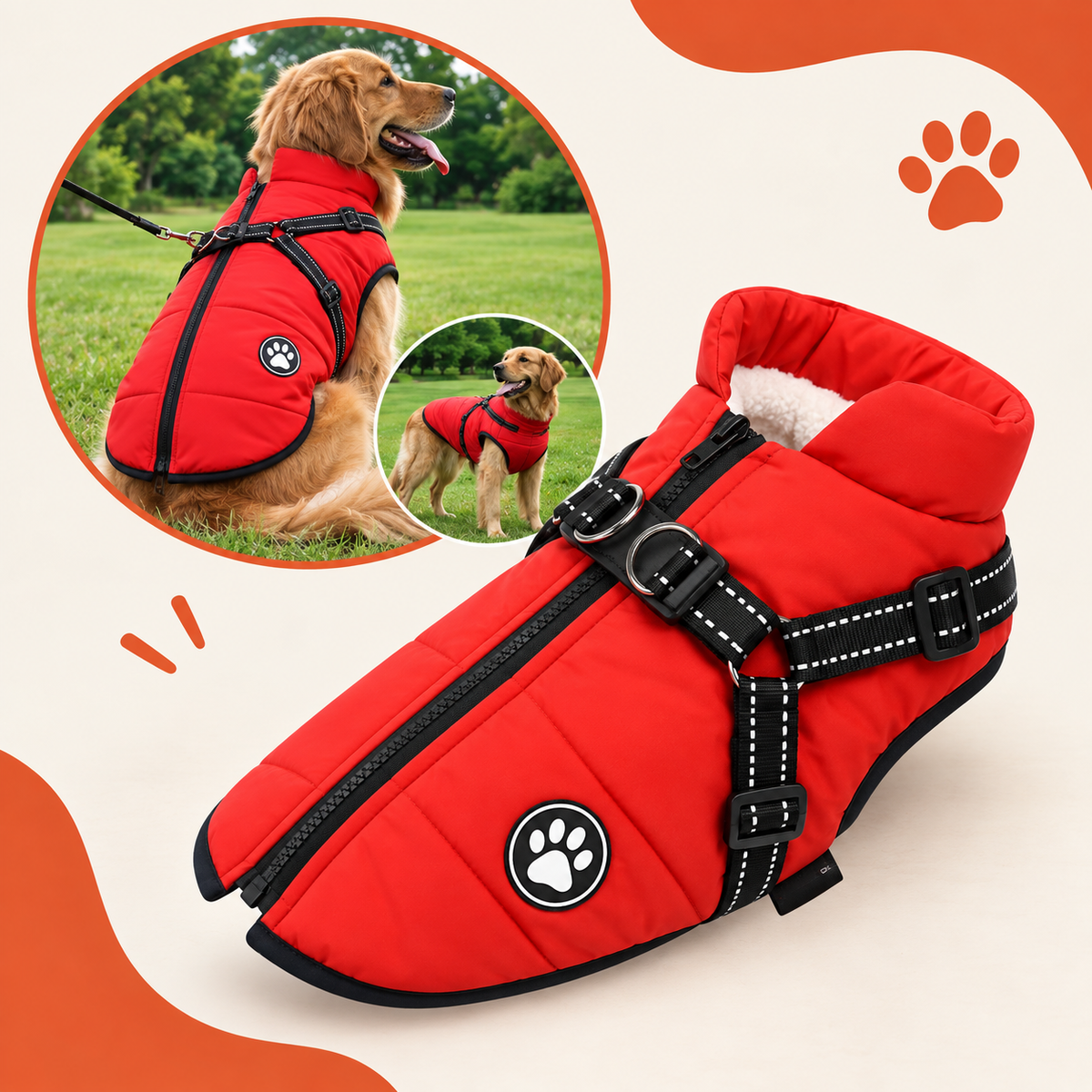 Manteau-Harnais MUSEAU™ — Le 2-en-1 qui change les balades de votre chien