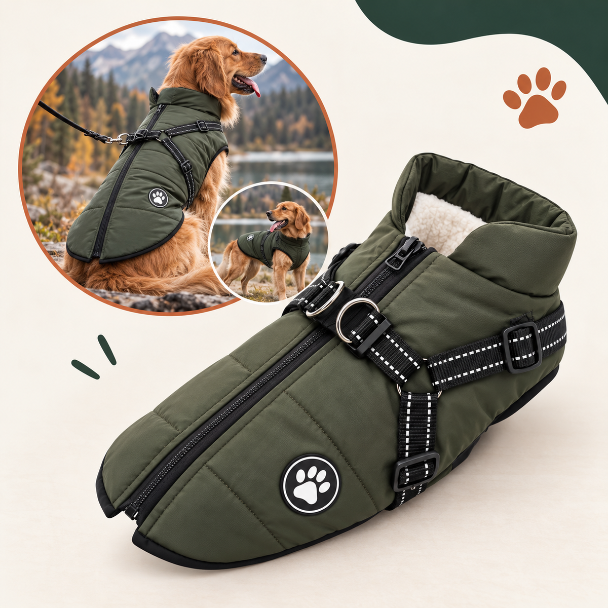 Manteau-Harnais MUSEAU™ — Le 2-en-1 qui change les balades de votre chien