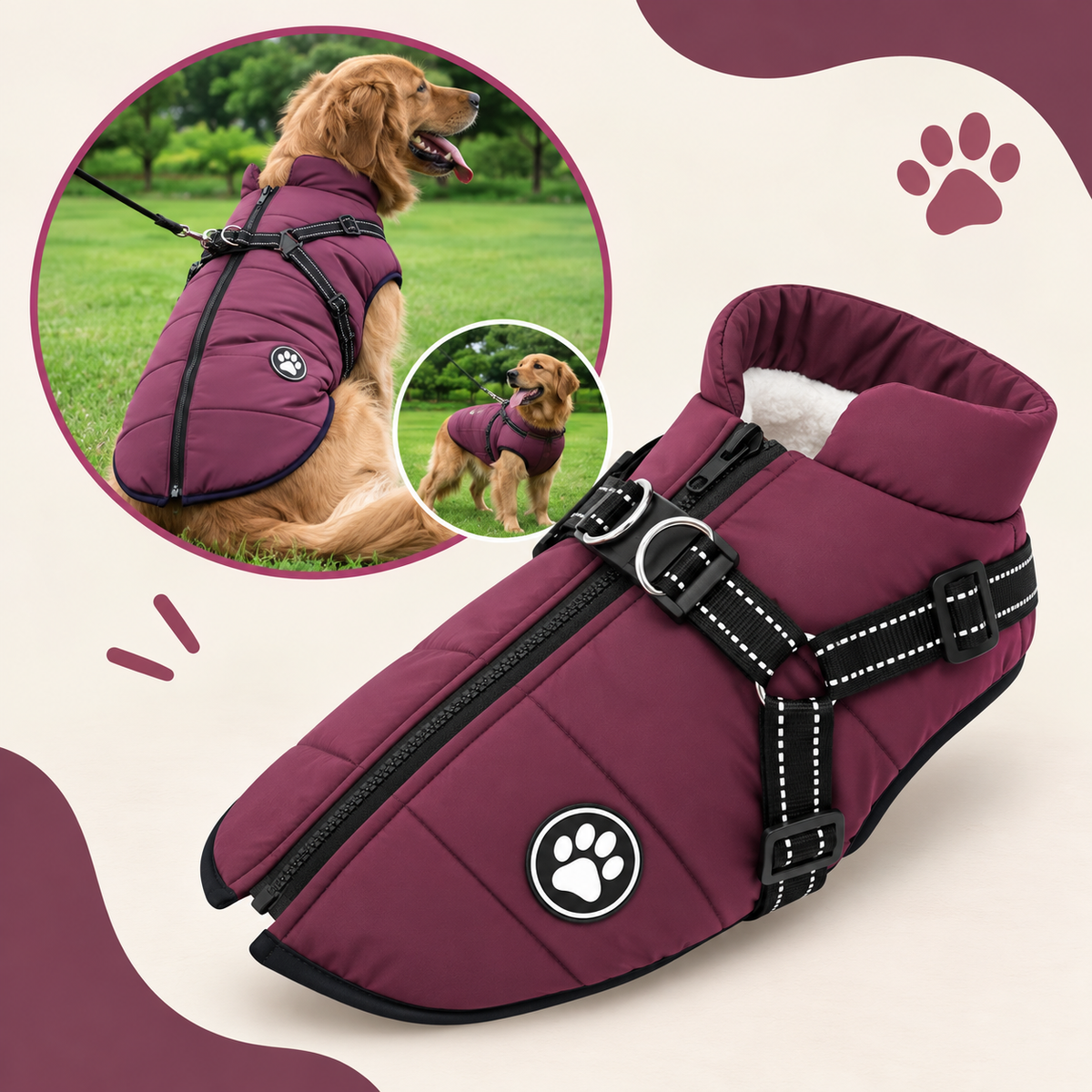 Manteau-Harnais MUSEAU™ — Le 2-en-1 qui change les balades de votre chien