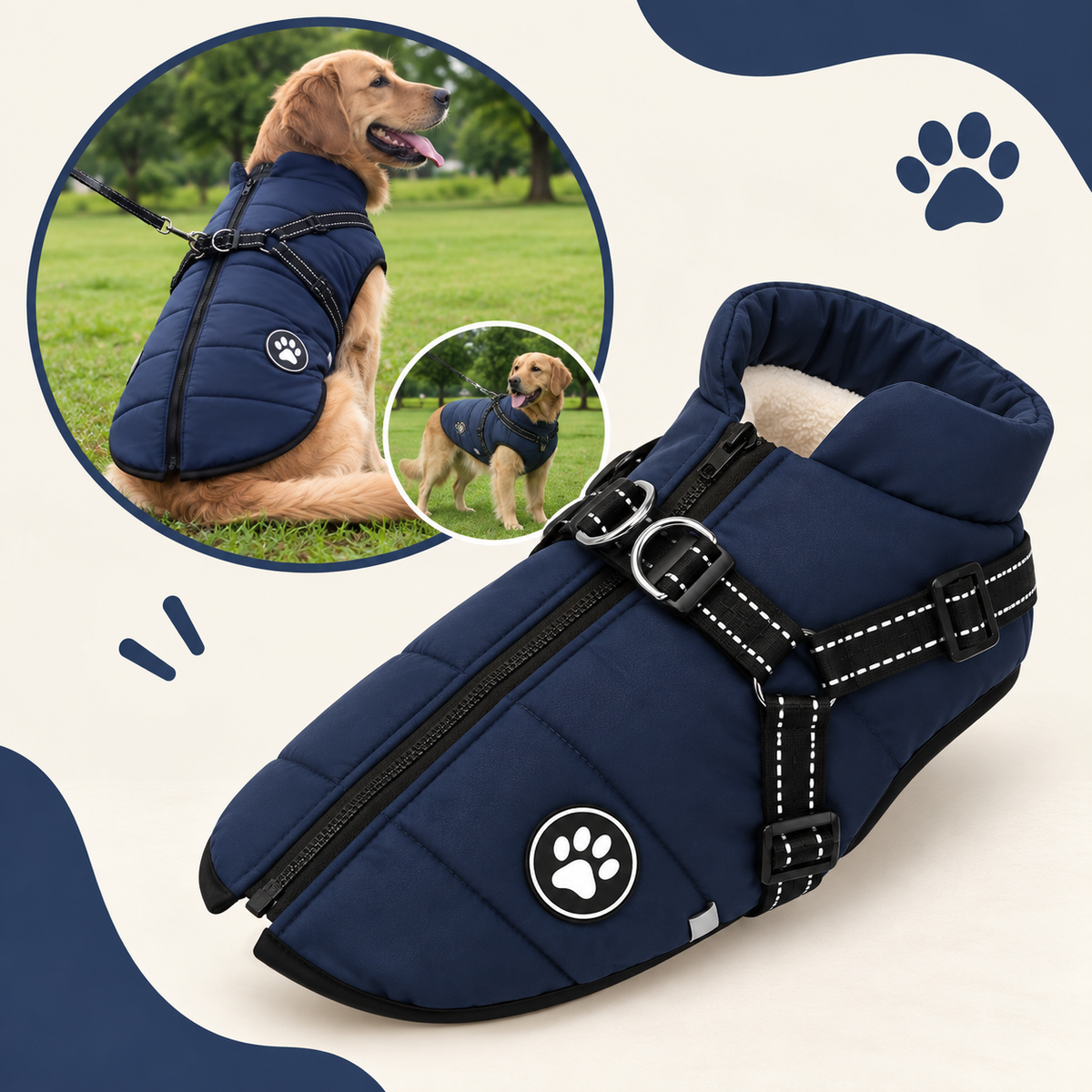 Manteau-Harnais MUSEAU™ — Le 2-en-1 qui change les balades de votre chien